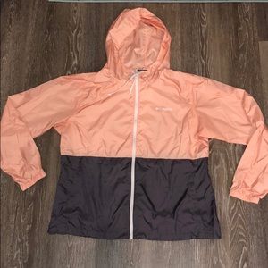 Peach & Gray Columbia Windbreaker